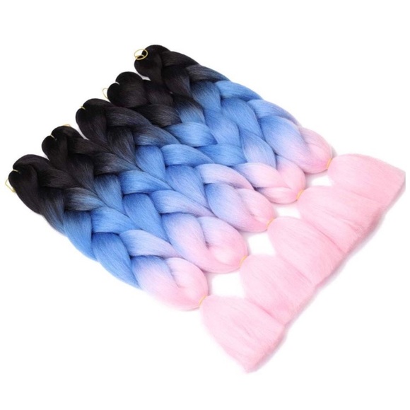 5 packs of Black blue pink ombré braiding hair NWT main image 6